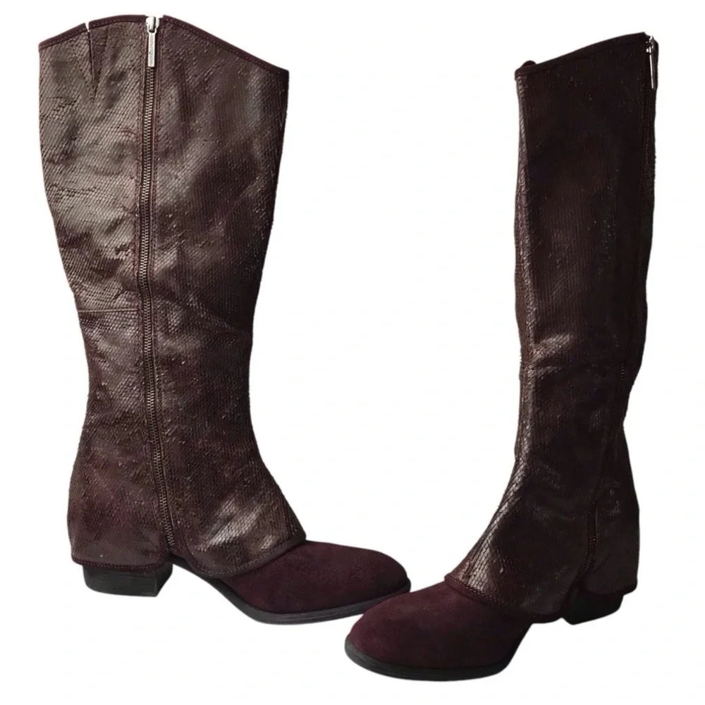 Donald J.Pliner Devi Burgundy Knee-High Boots size 8